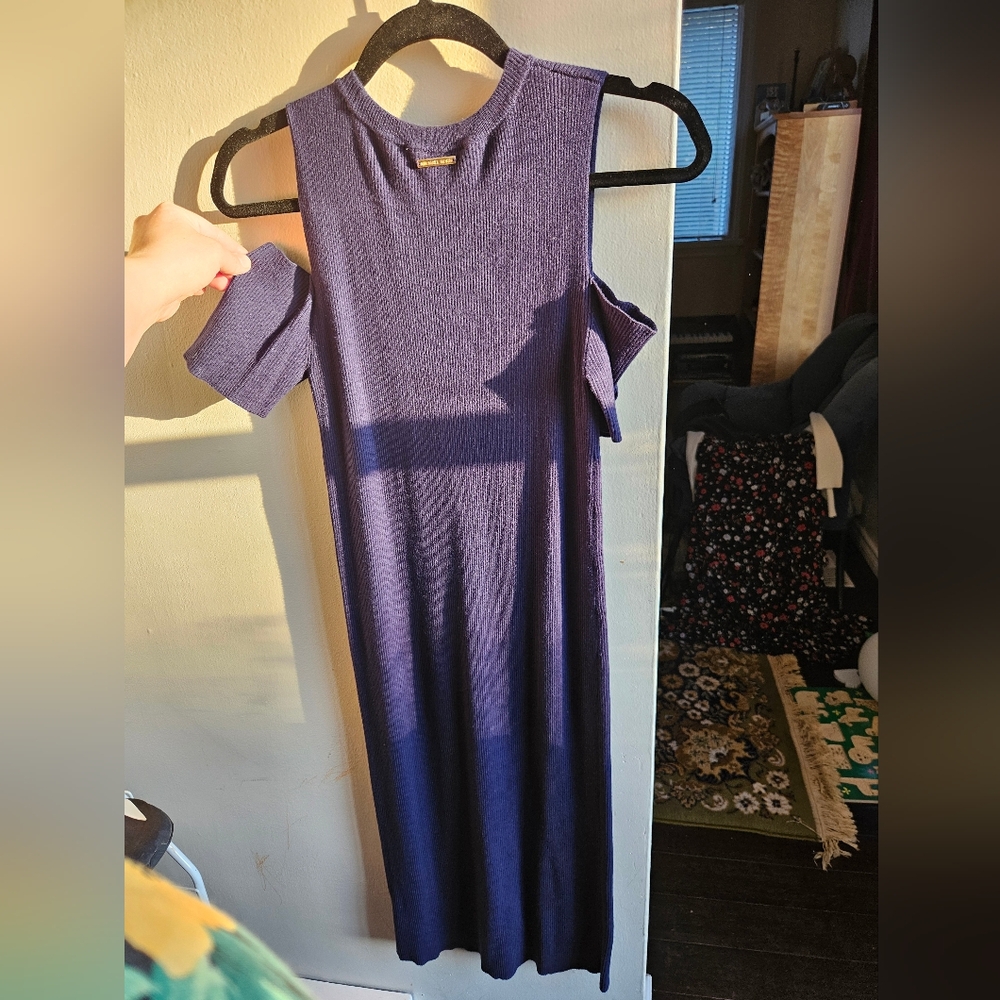 Michael Kors Navy Rib knit Midi Dress